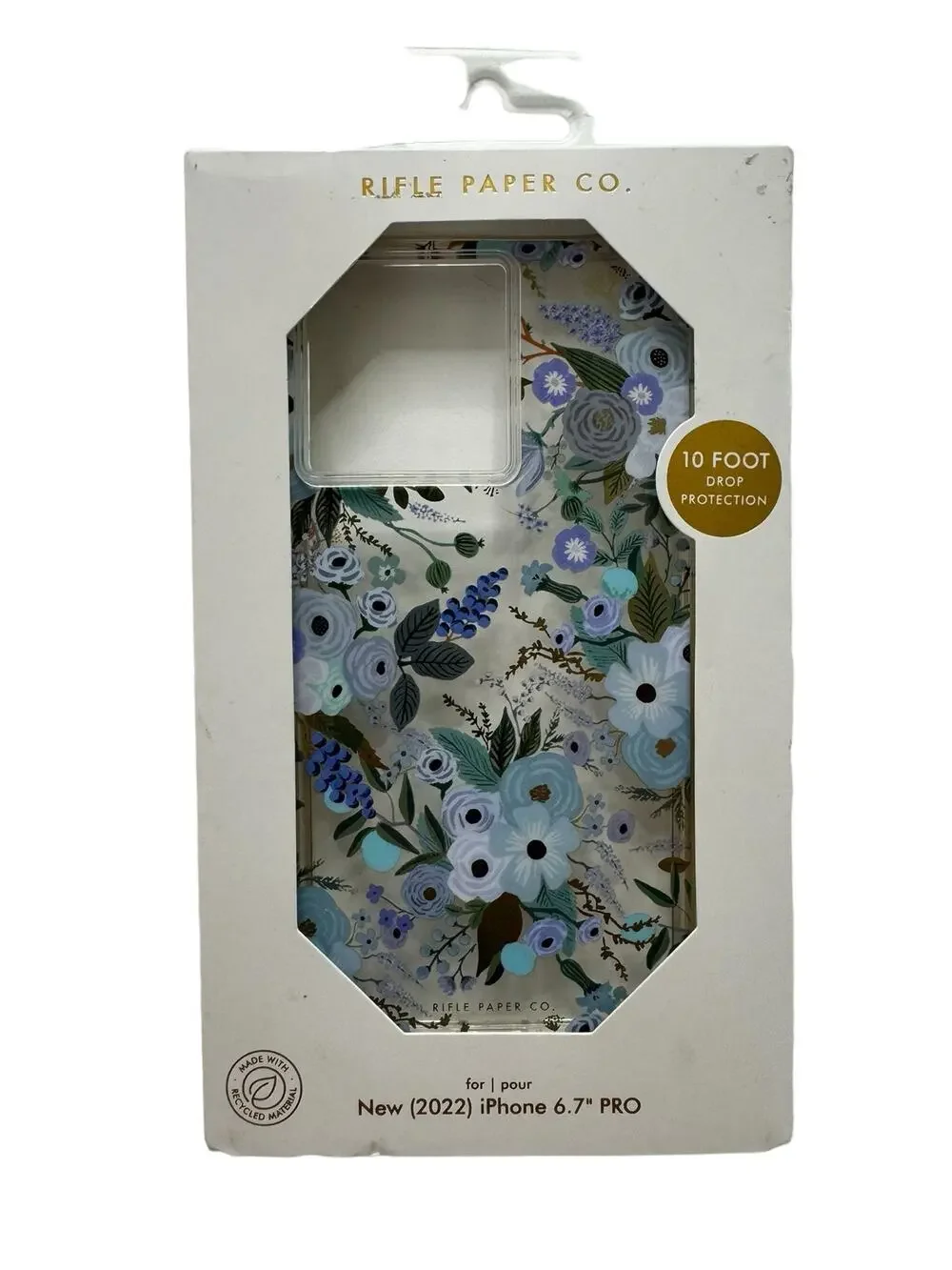 RIFLE PAPER CO *NEW* Clear Garden Party Blue Case for Apple iPhone 14 PRO 6.7